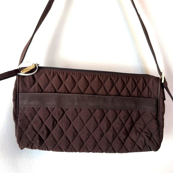 Vera Bradley Microfiber Quilted Shoulder Bag & Wristlet Wallet Espresso Brown - Picture 2 of 7